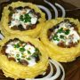 Картофельные гнезда с грибами, в чесночно-сметанном соусе Ингредиенты: